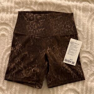 Lululemon Align Shorts 6” Lined Trueleopard MAX Brown Multi - 6